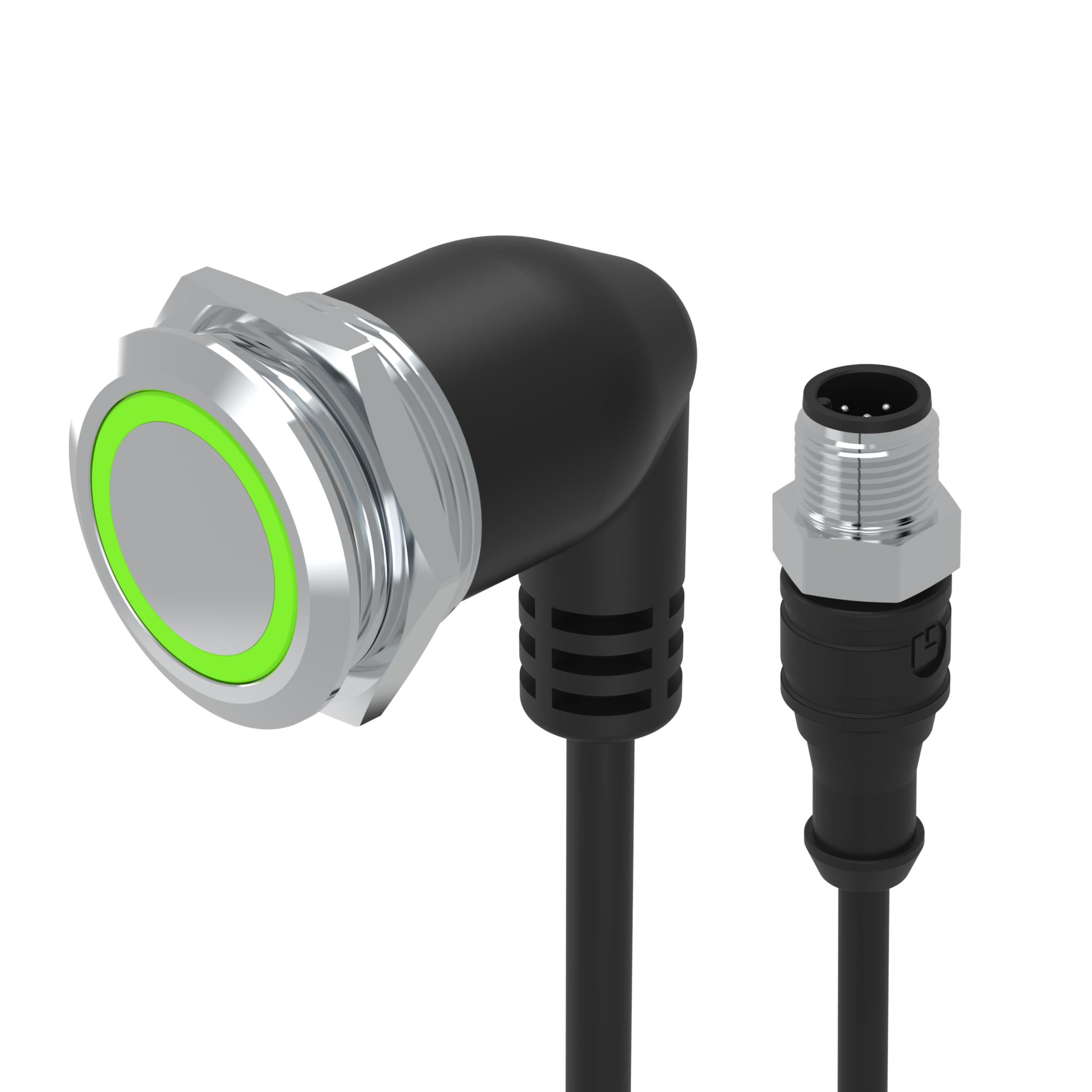 EAO 82 Series Illuminated Push Button Switch, Momentary, Panel Mount, 22mm Cutout, 1CO, White LED, 35V, IP65, IP67