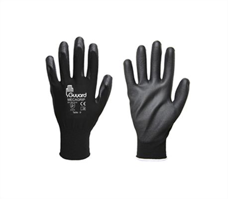GUYARD MECA GRIP Black Polyamide Work Gloves, Size 9, Polyurethane Coating