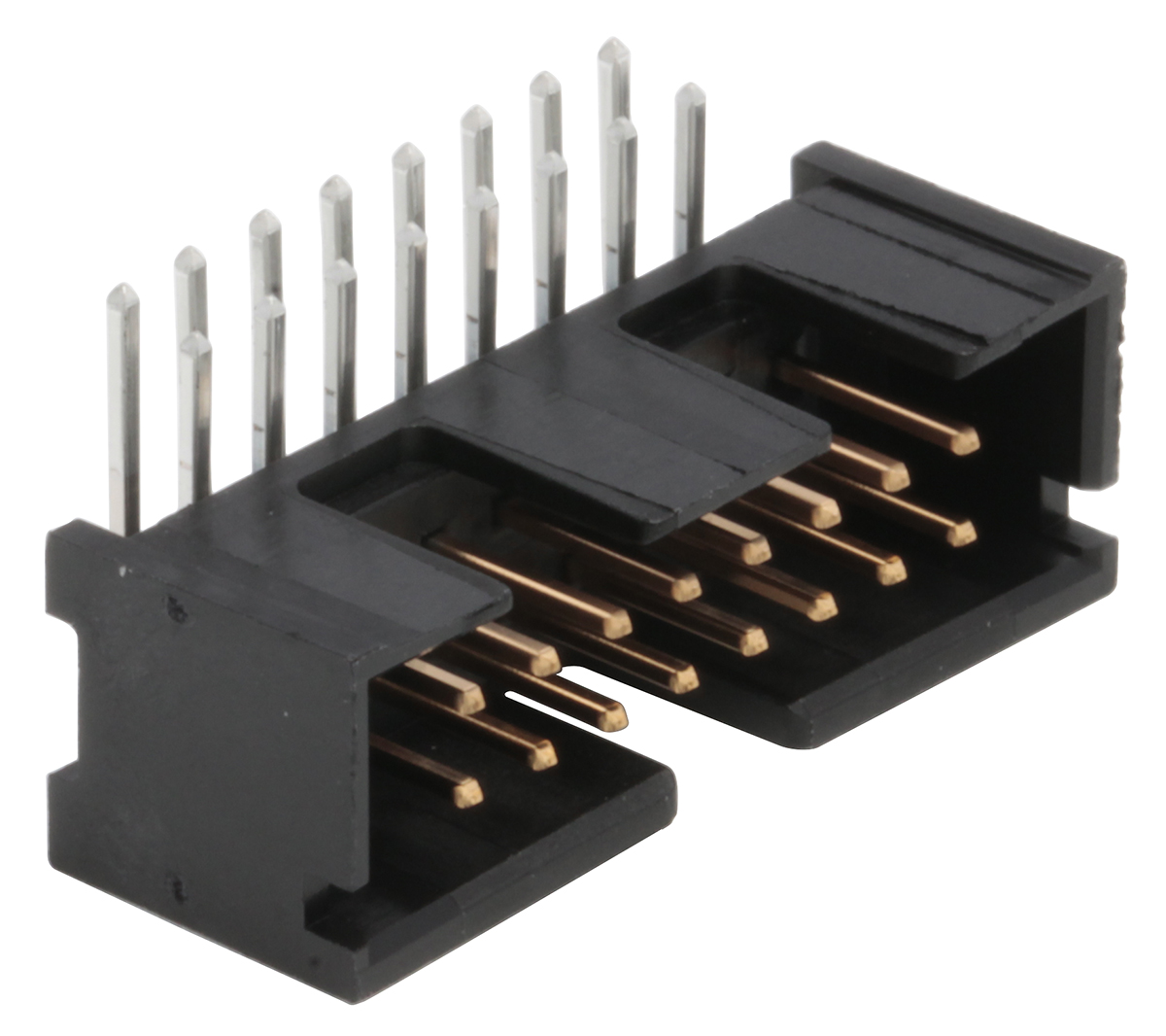 TE Connectivity AMP-LATCH Series Right Angle Through Hole PCB Header, 16 Contact(s), 2.54 mm Pitch, 2 Row, Shrouded