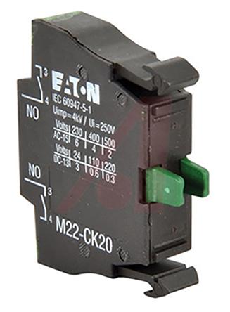 Eaton RMQ Titan M22 Series Contact Block for Use with NZM1, 220 V dc, 240V ac, 2NO