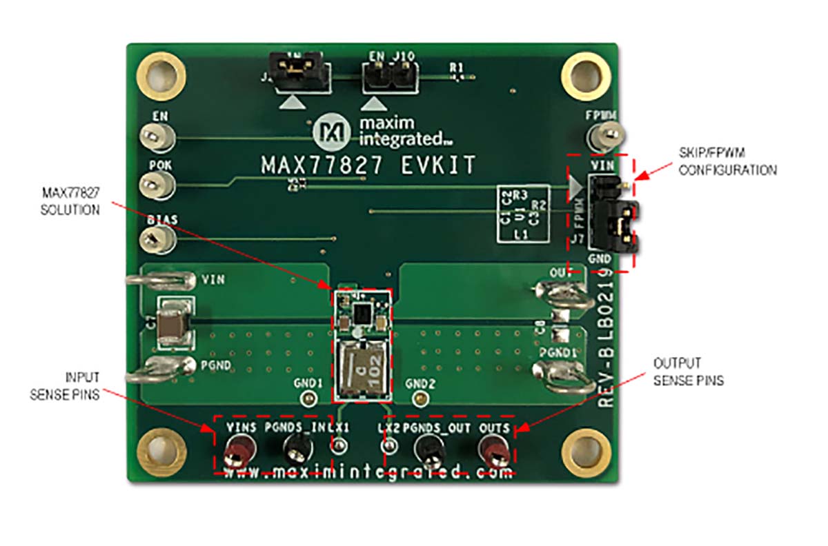 Maxim Integrated MAX77827 Evaluation Kit Boost Converter for MAX77827 for MAX77827
