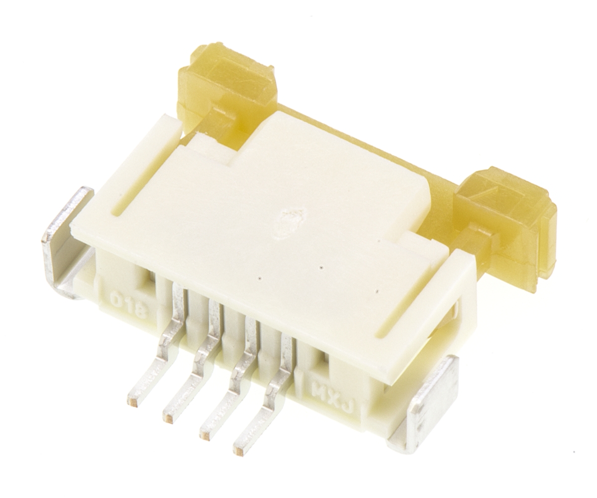 Molex, Easy-On, 52207 1mm Pitch 4 Way Right Angle Female FPC Connector, ZIF Top Contact