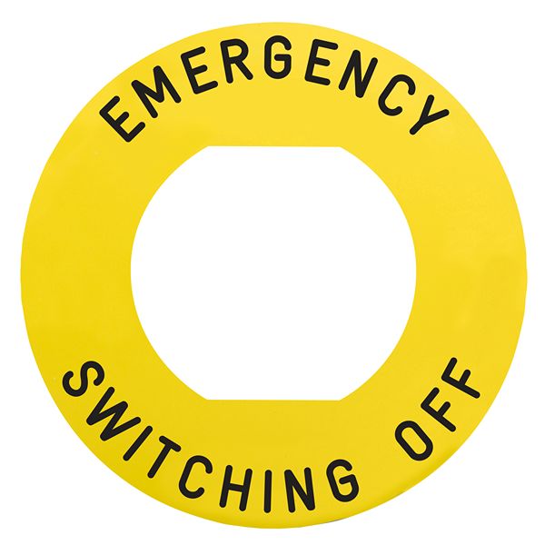 Schneider Electric Legend for Use with Harmony XB4, Harmony XB5, EMERGENCY SWITCHING OFF