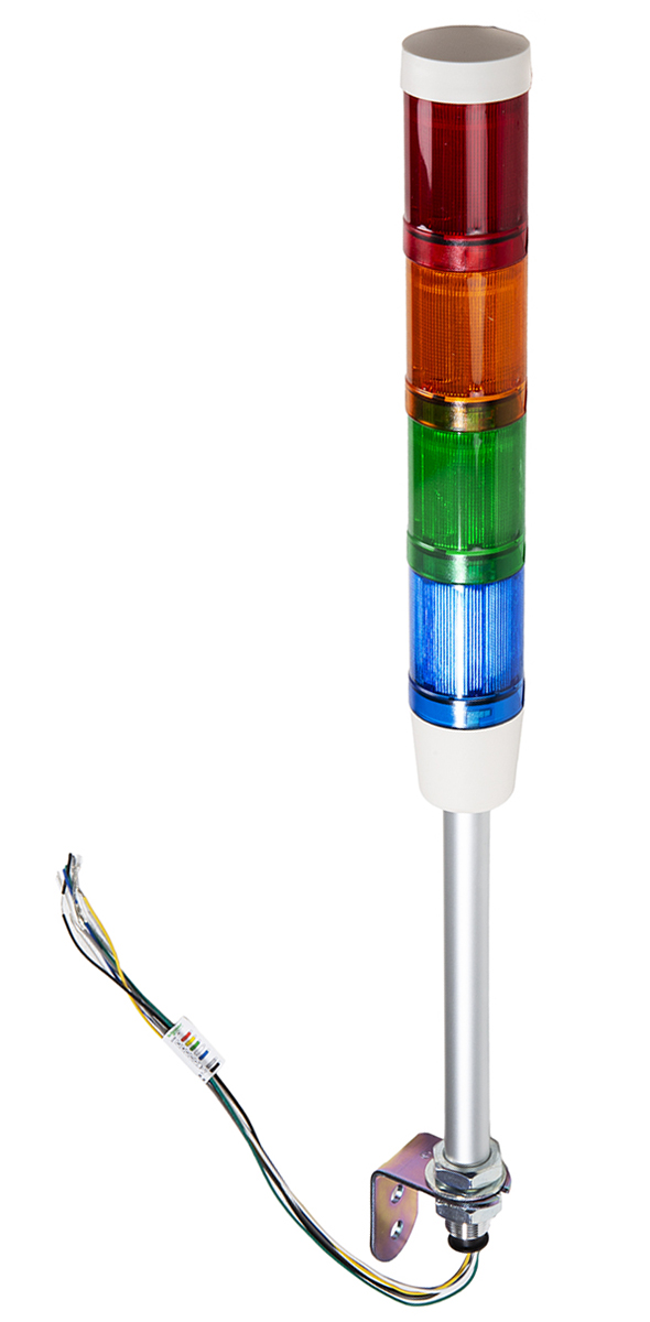 Schneider Electric Harmony Series Red/Green/Amber/Blue Buzzer Signal Tower, 4 Lights, 24 V ac/dc, Base Mount