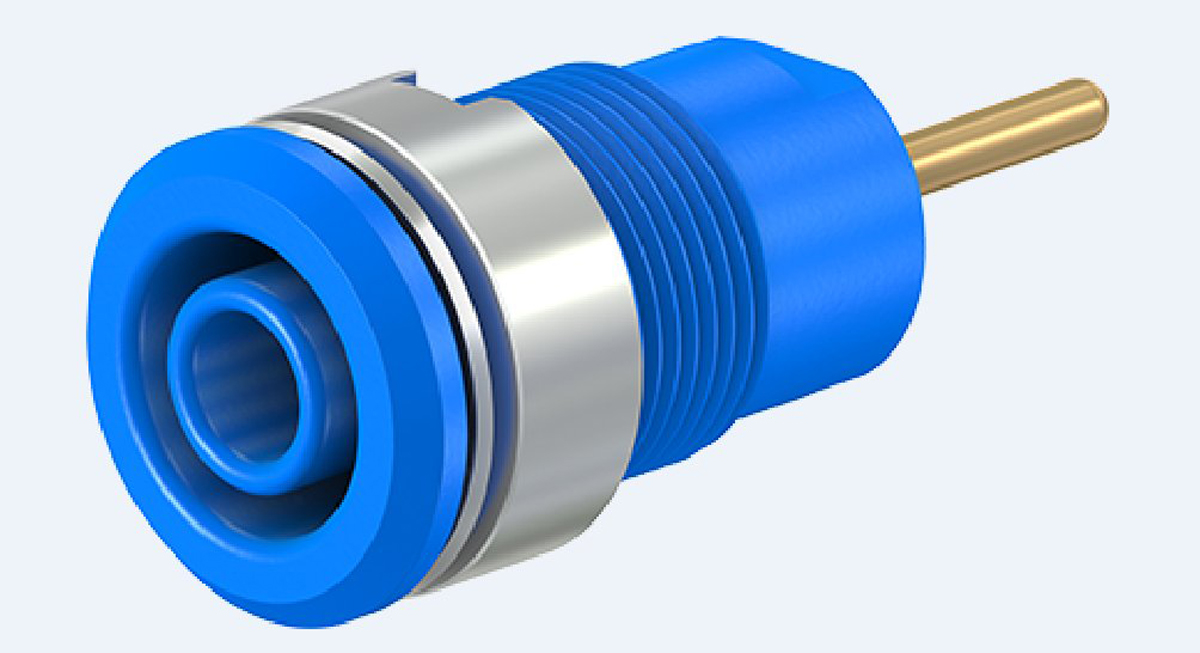 Staubli Blue Female Banana Socket, 4 mm Connector, 24A, 1000V, Gold Plating