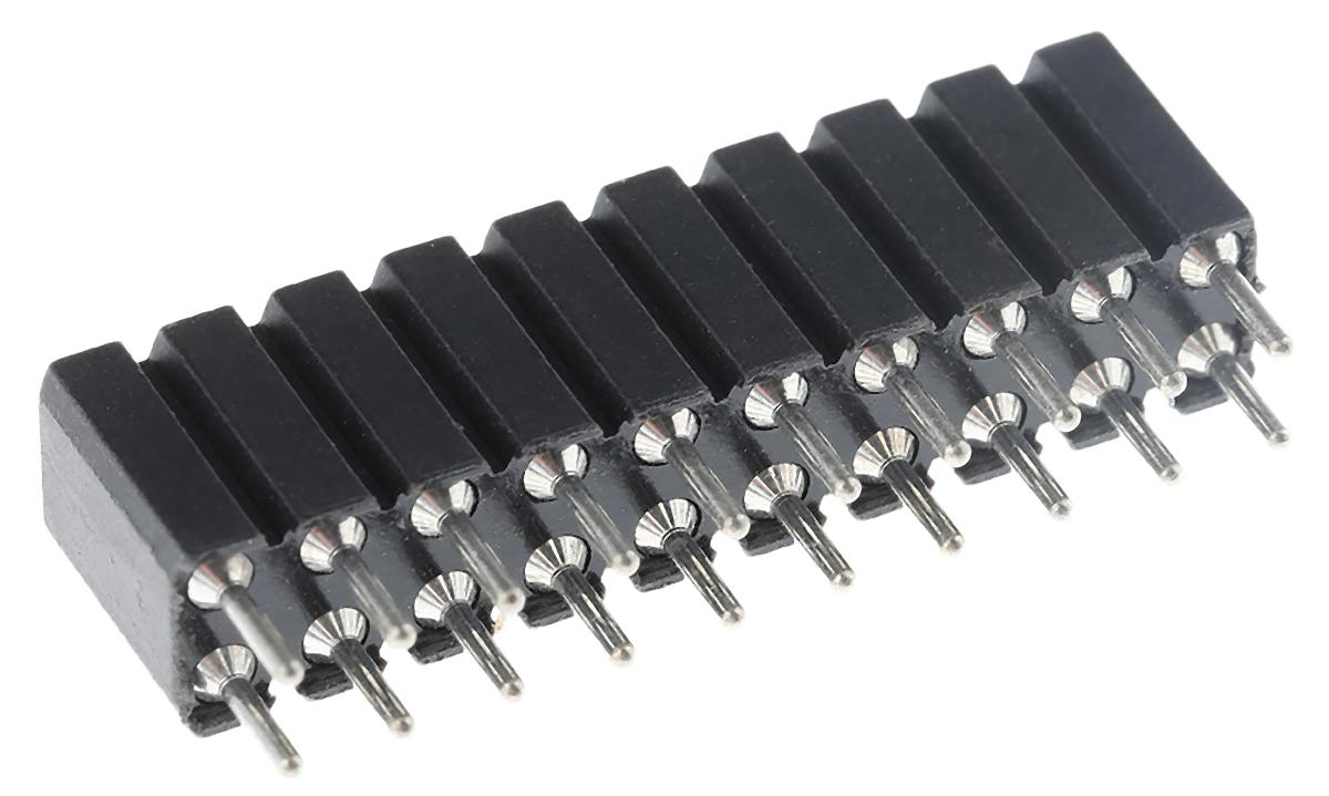 Preci-Dip 803 Series Straight PCB Mount PCB Socket, 20-Contact, 2-Row, 2.54mm Pitch, Solder Termination