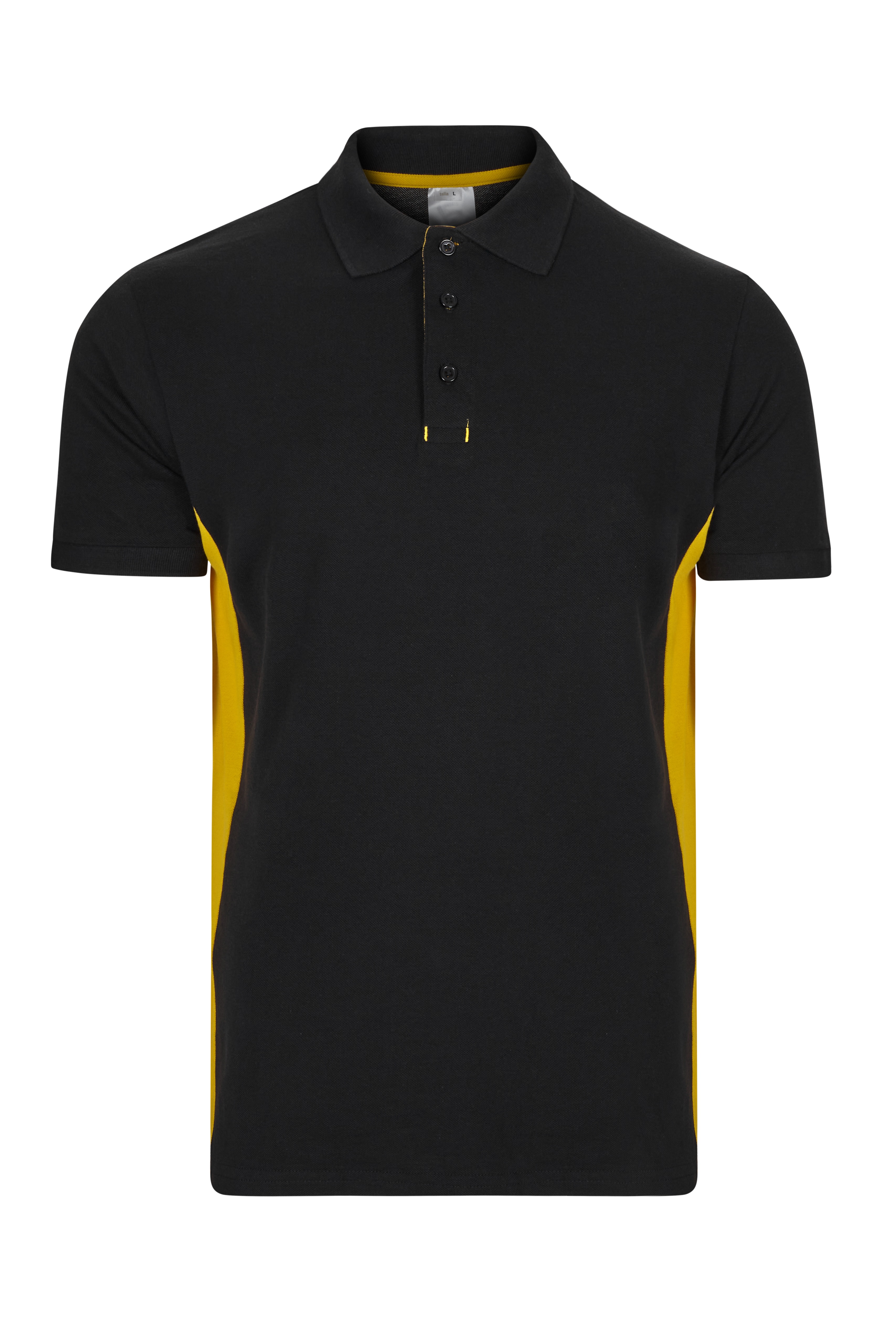 Velilla 105504 Black/Yellow 40% Polyester, 60% Cotton Polo Shirt, UK- 2XL