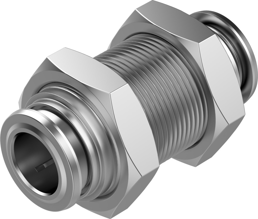 Festo NPQR Series Bulkhead, Push In 10 mm to Push In 10 mm, Tube-to-Tube Connection Style, 8085732