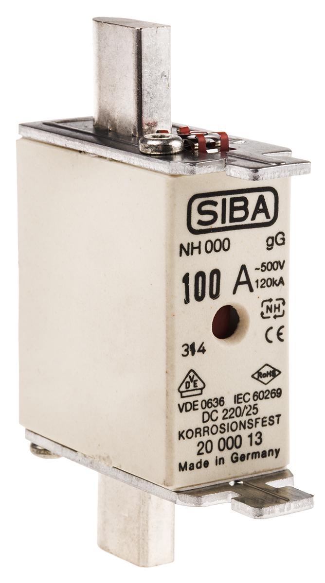 SIBA 100A NH Fuse, NH000, 500V ac