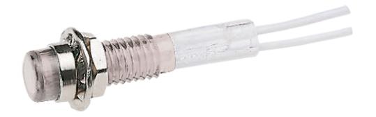 CAMDENBOSS White Panel Mount Indicator, 6V, 6.4mm Mounting Hole Size, Lead Wires Termination