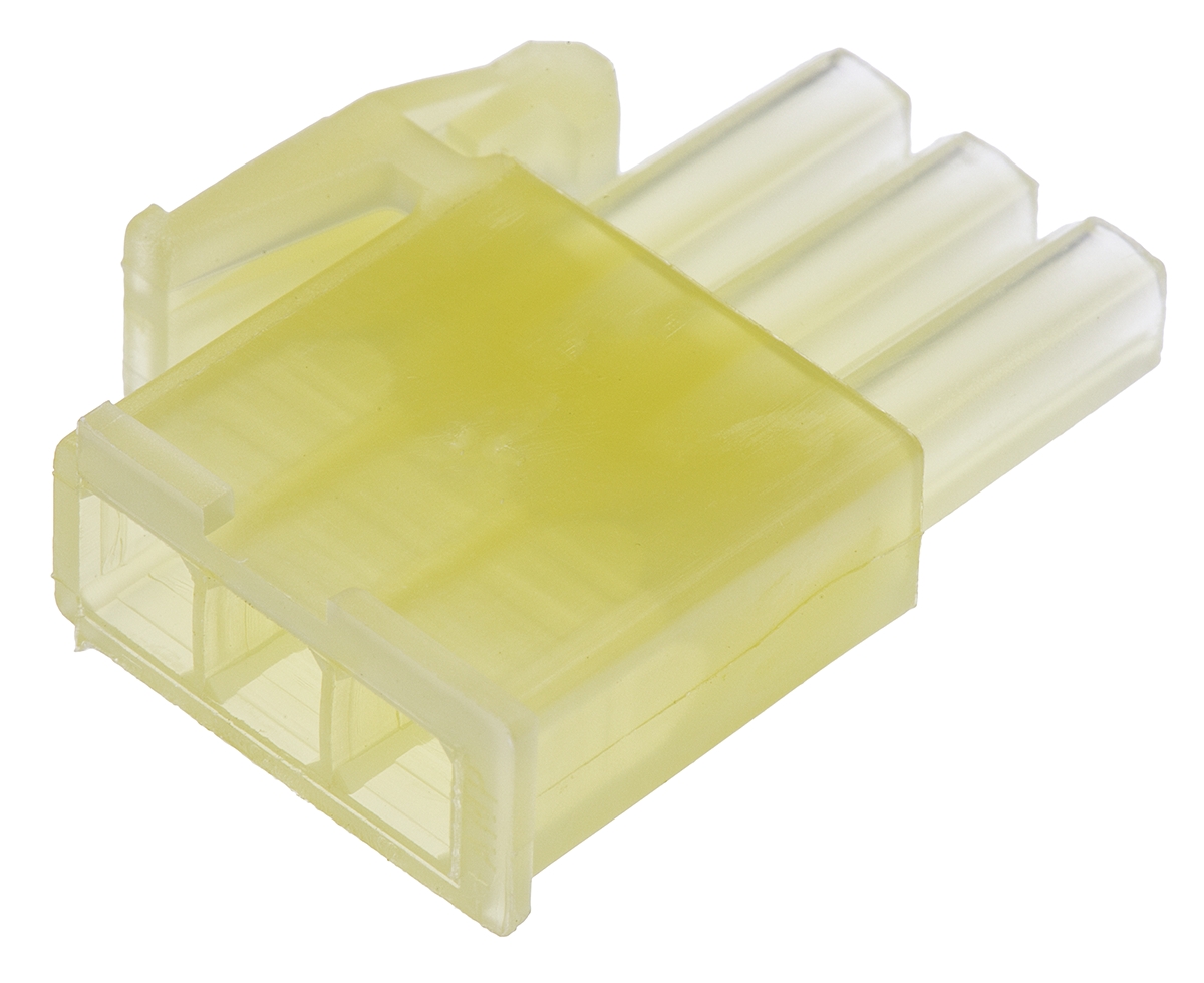 TE Connectivity, Mini-Universal MATE-N-LOK Male Connector Housing, 4.2mm Pitch, 3 Way, 1 Row
