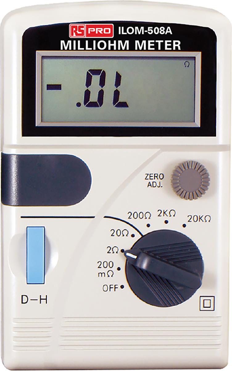 RS PRO Handheld Ohmmeter, 20000 Ω Max, 100μΩ Resolution, 4 Wire