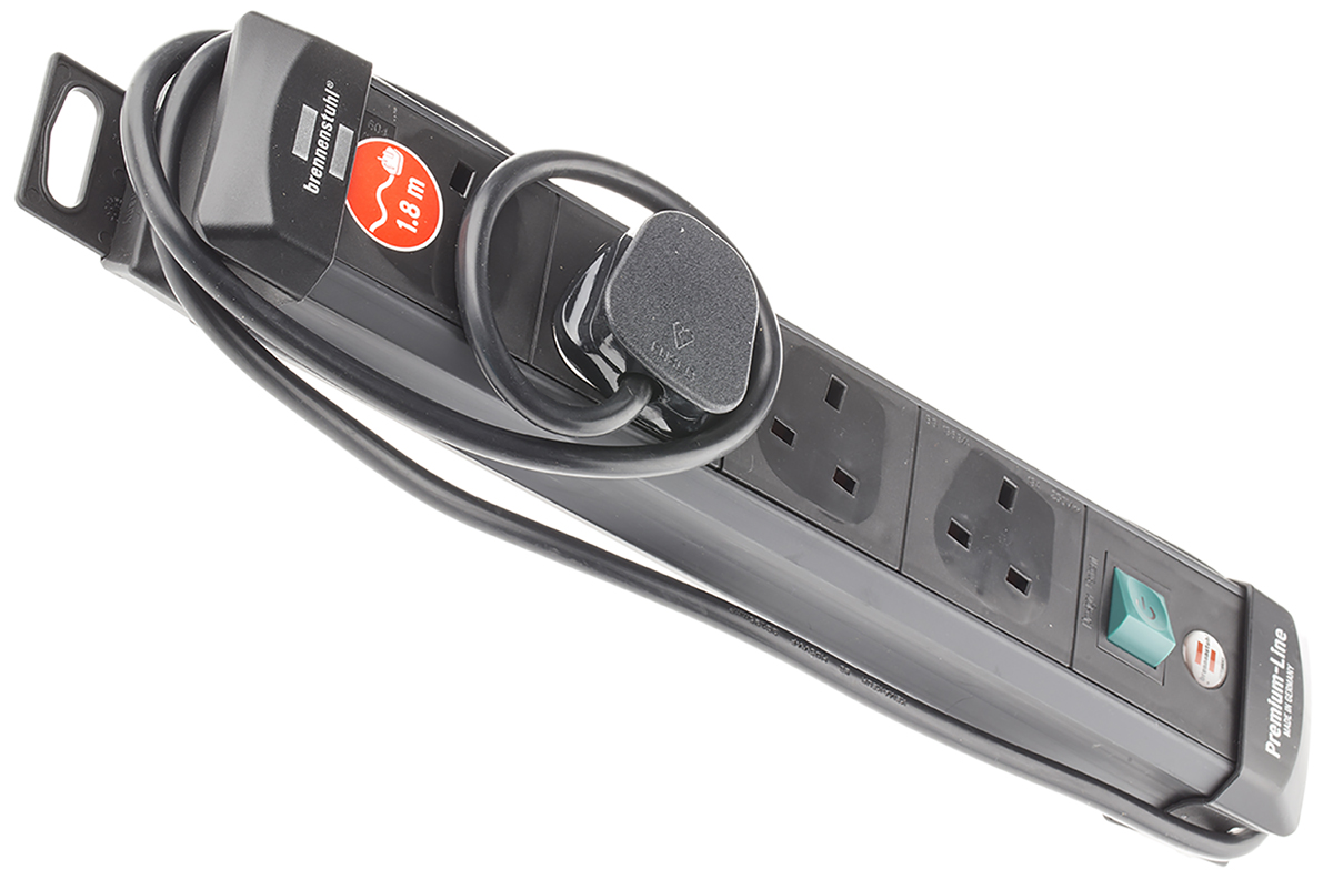 brennenstuhl 1.8m 4 Socket Type G - British Extension Lead, 230 V, IP20