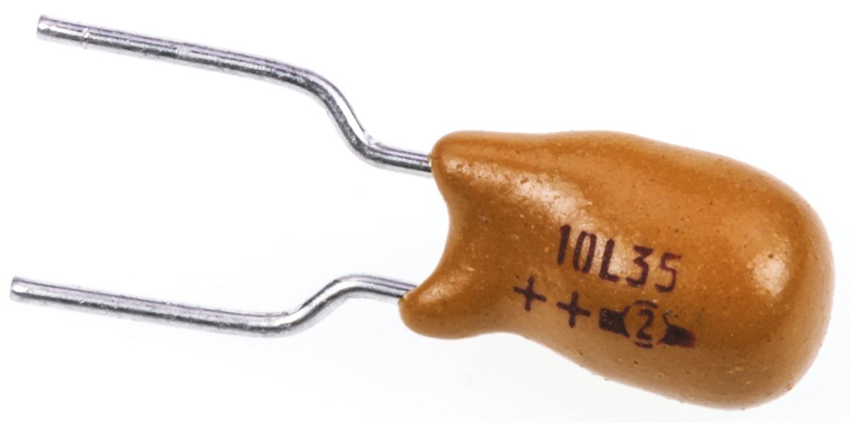 Vishay 10μF MnO2 Tantalum Capacitor 35V dc, 489D Series