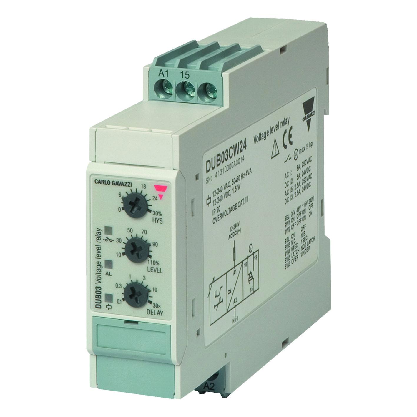 Carlo Gavazzi Voltage Monitoring Relay, 1 Phase, SPDT