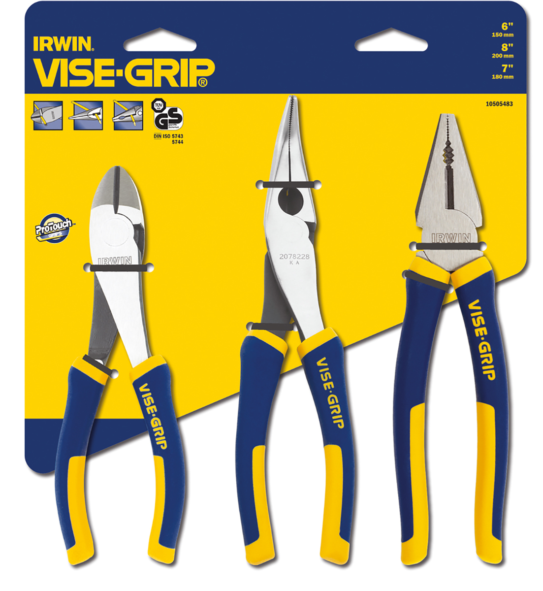 Irwin 3-Piece Plier Set, 250 mm Overall