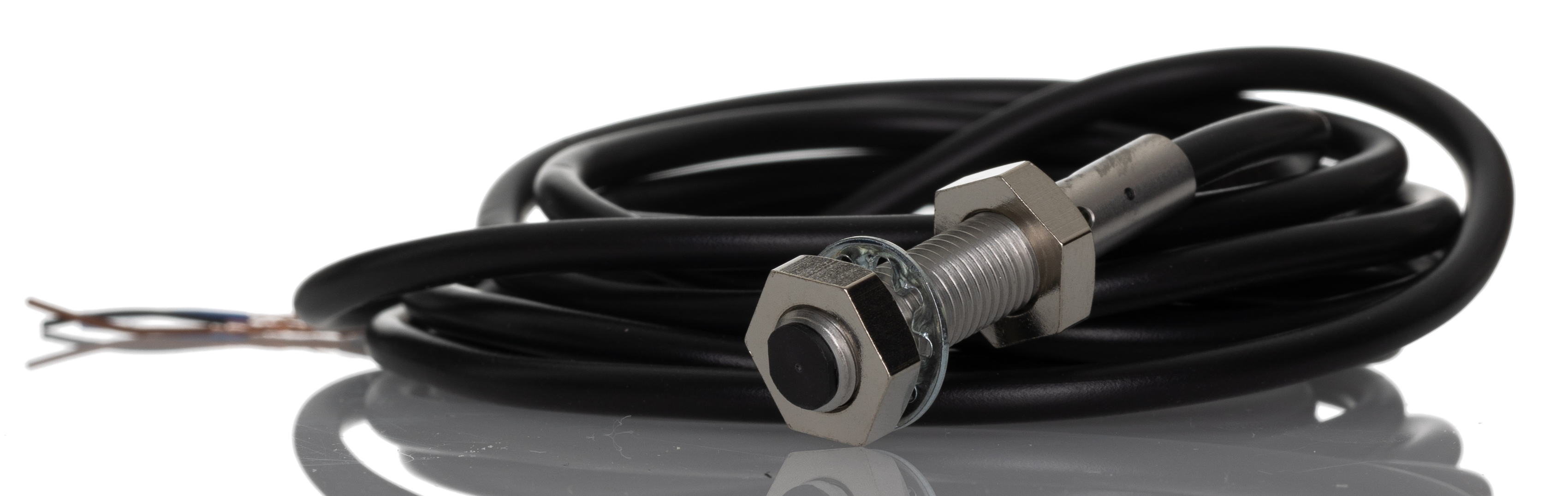 Omron Inductive Threaded Barrel Proximity Sensor, M8, 2 mm Detection, PNP NO, 12 → 24 V dc