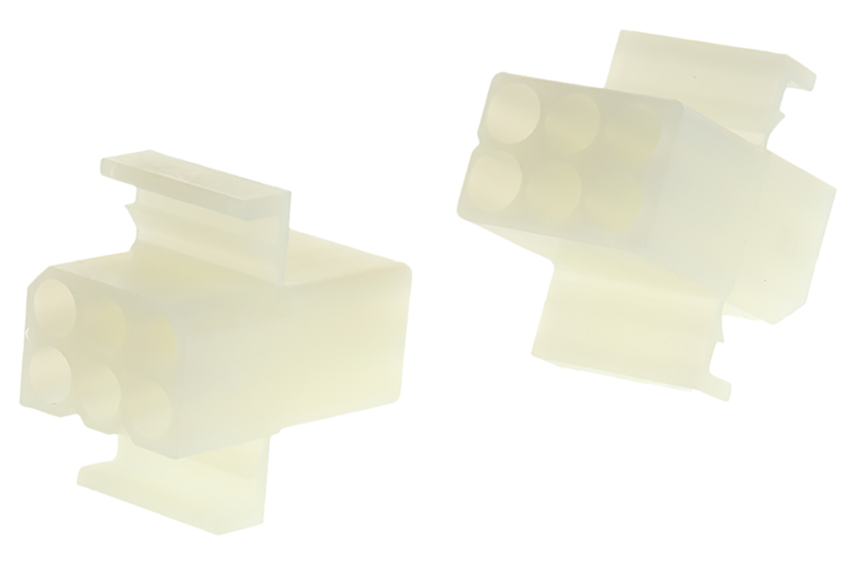 Molex, STANDARD .093" Female Connector Housing, 5.03mm Pitch, 6 Way, 2 Row