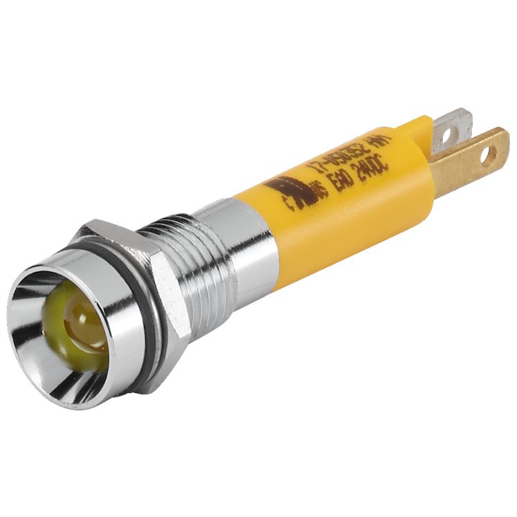 EAO 17-05 Series Yellow Panel Mount Indicator, 24, 8 Mounting Hole Size, Plug-In Termination, IP40, IP65