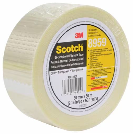 3M SCOTCH 8959 Transparent Packing Tape, 50m x 50mm