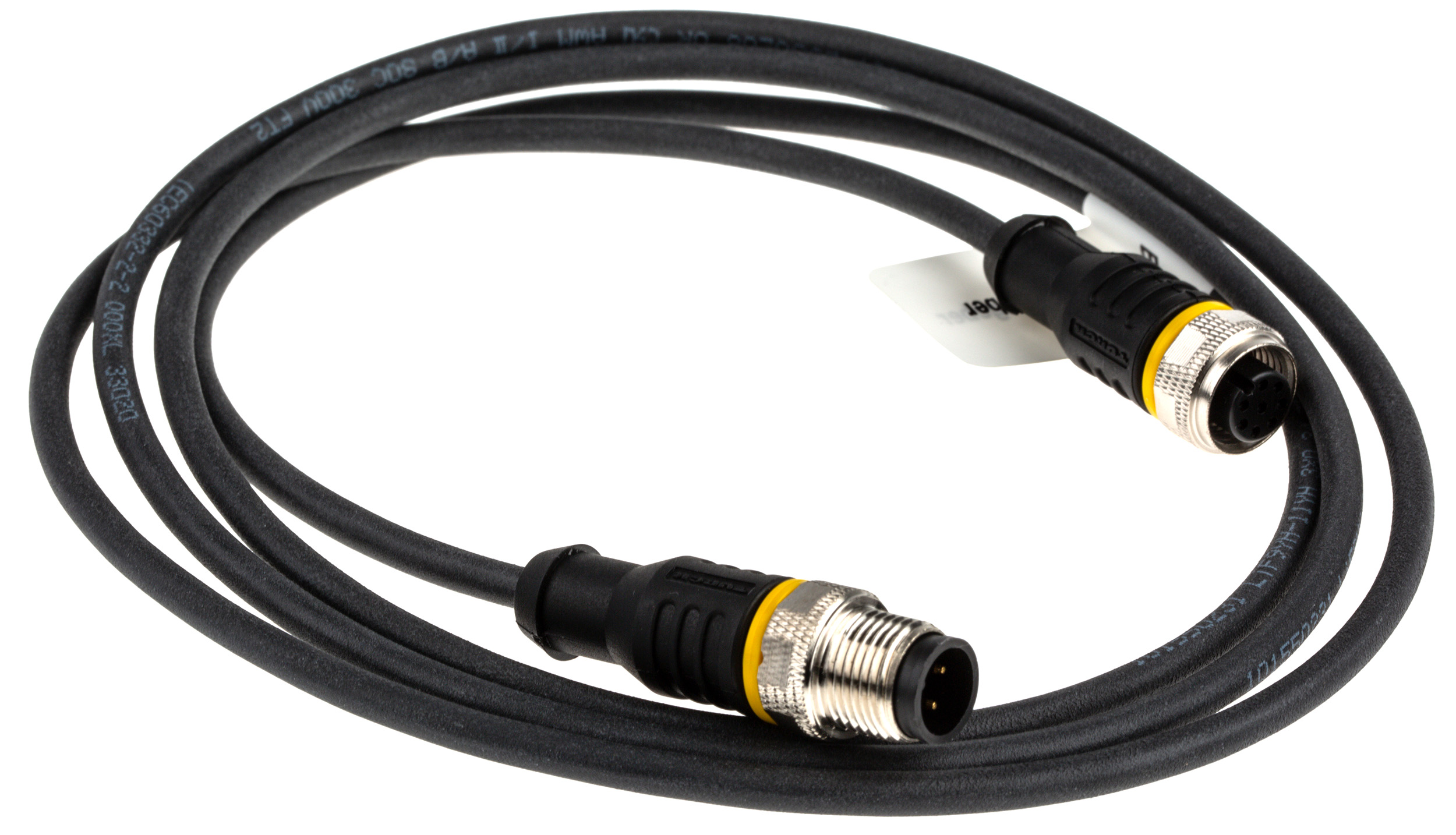 Turck Female 3 way Straight M12 to Male 3 way M12 Sensor Actuator Cable, 1.5 m