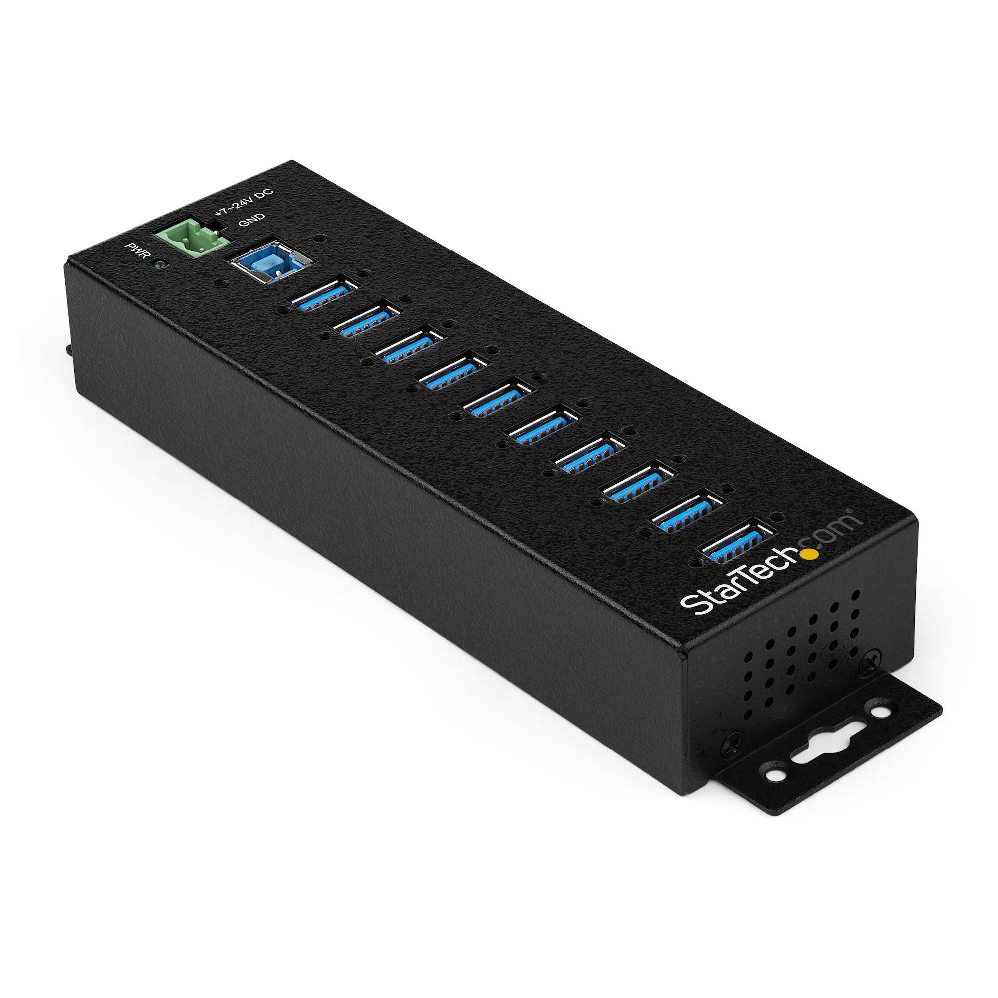 StarTech.com 10 Port USB 3.0 USB A, USB B  Hub, AC Adapter Powered, 190 x 295 x 70mm