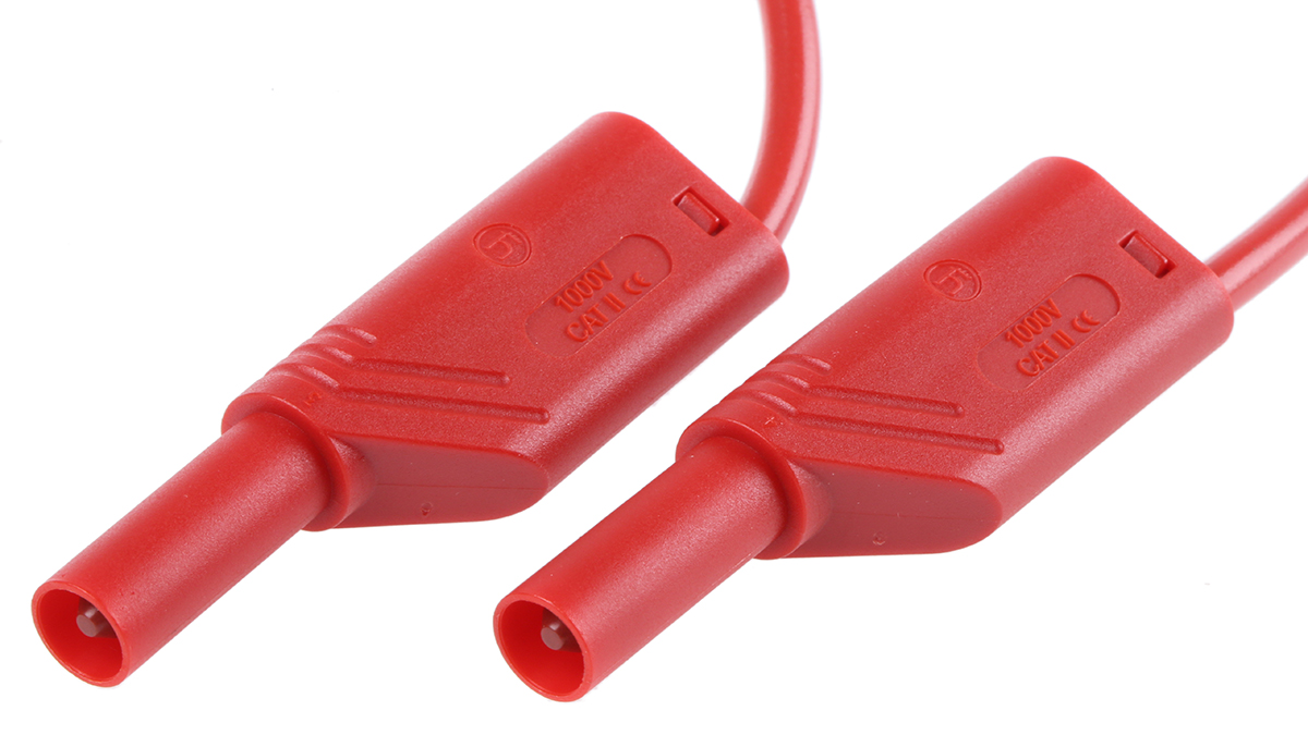 Hirschmann Test & Measurement, 16A, 1000V ac/dc, Red, 250mm Lead Length