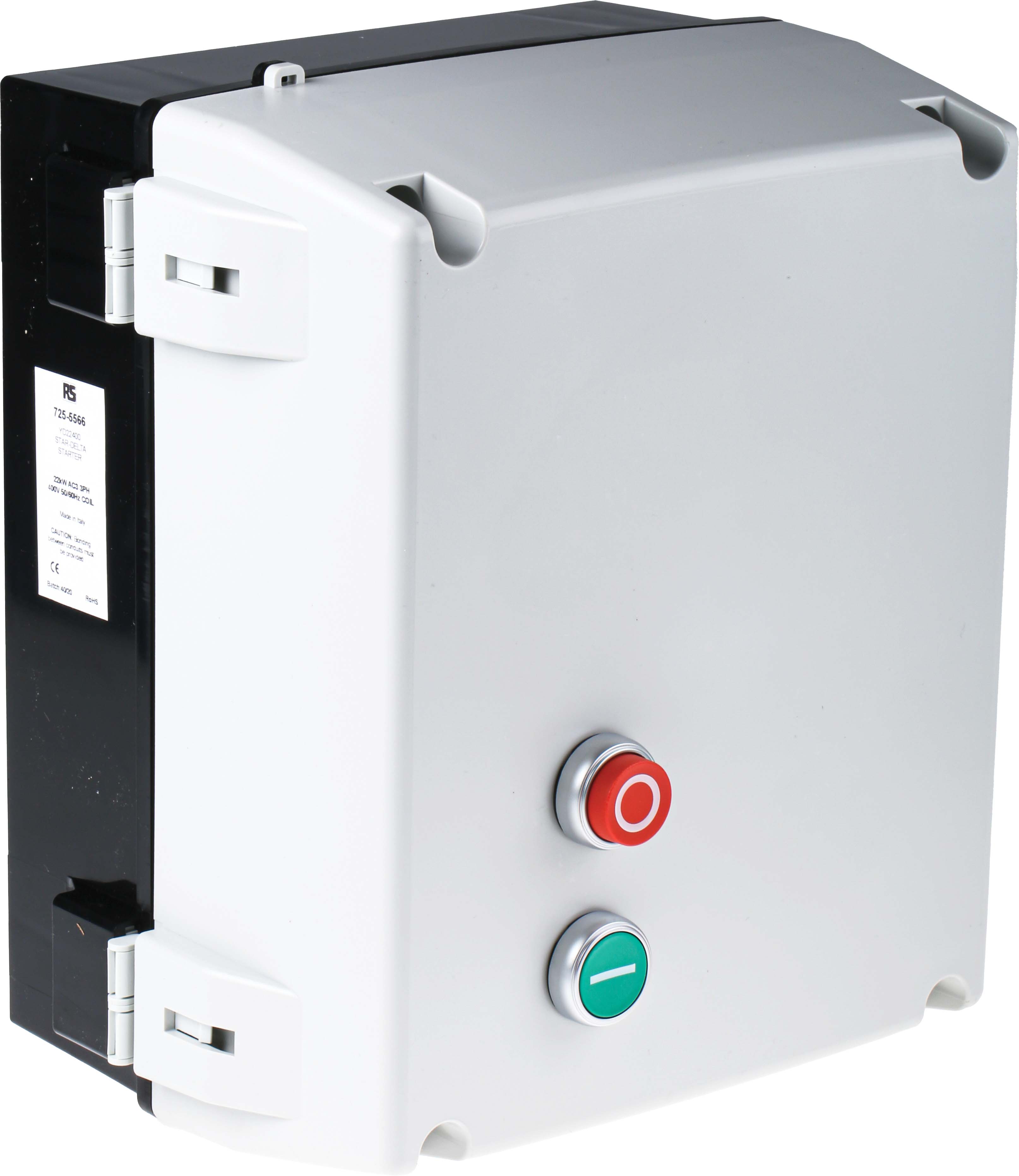 RS PRO Star Delta Starter, Star Delta, 22 kW, 400 V ac, 3 Phase, IP65