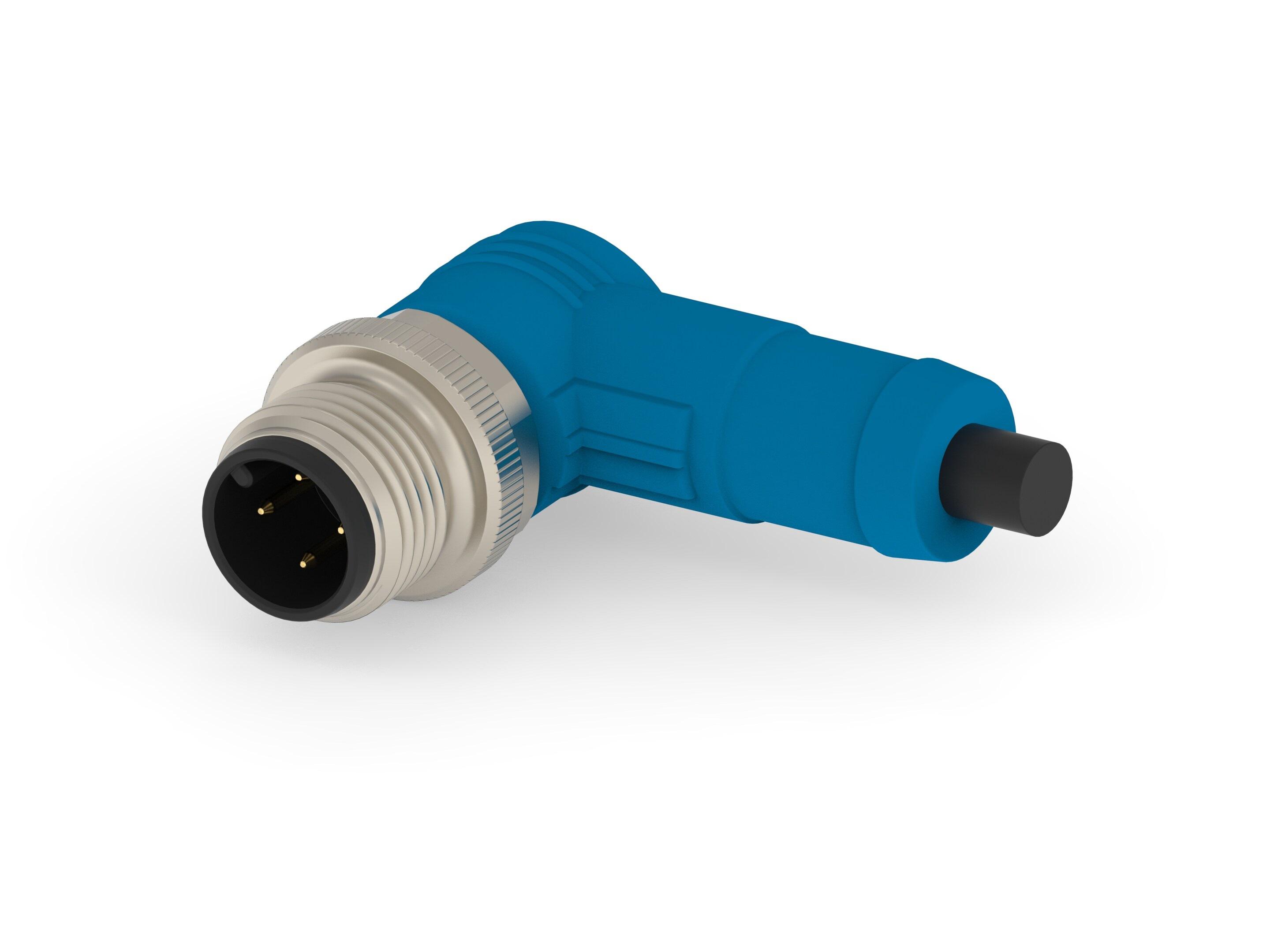 TE Connectivity Male 4 way M12 Plug to M12 Pigtail Cable Assembly, 1.5 m