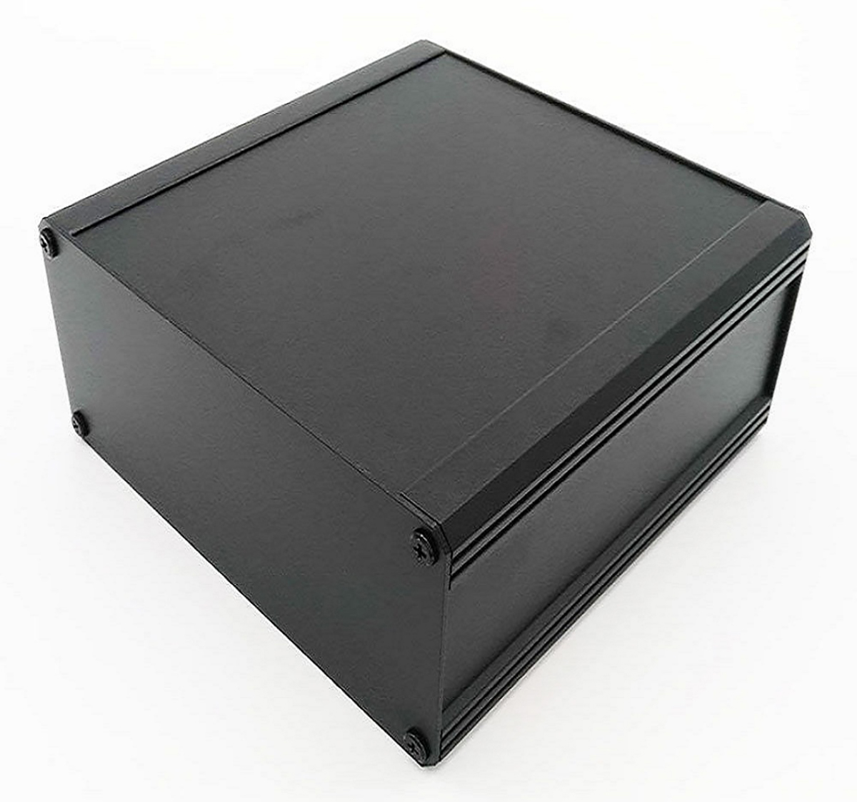 RS PRO Black Extruded Aluminium Heat Sink Case, IP40, Black Lid, 300 x 300 x 264mm
