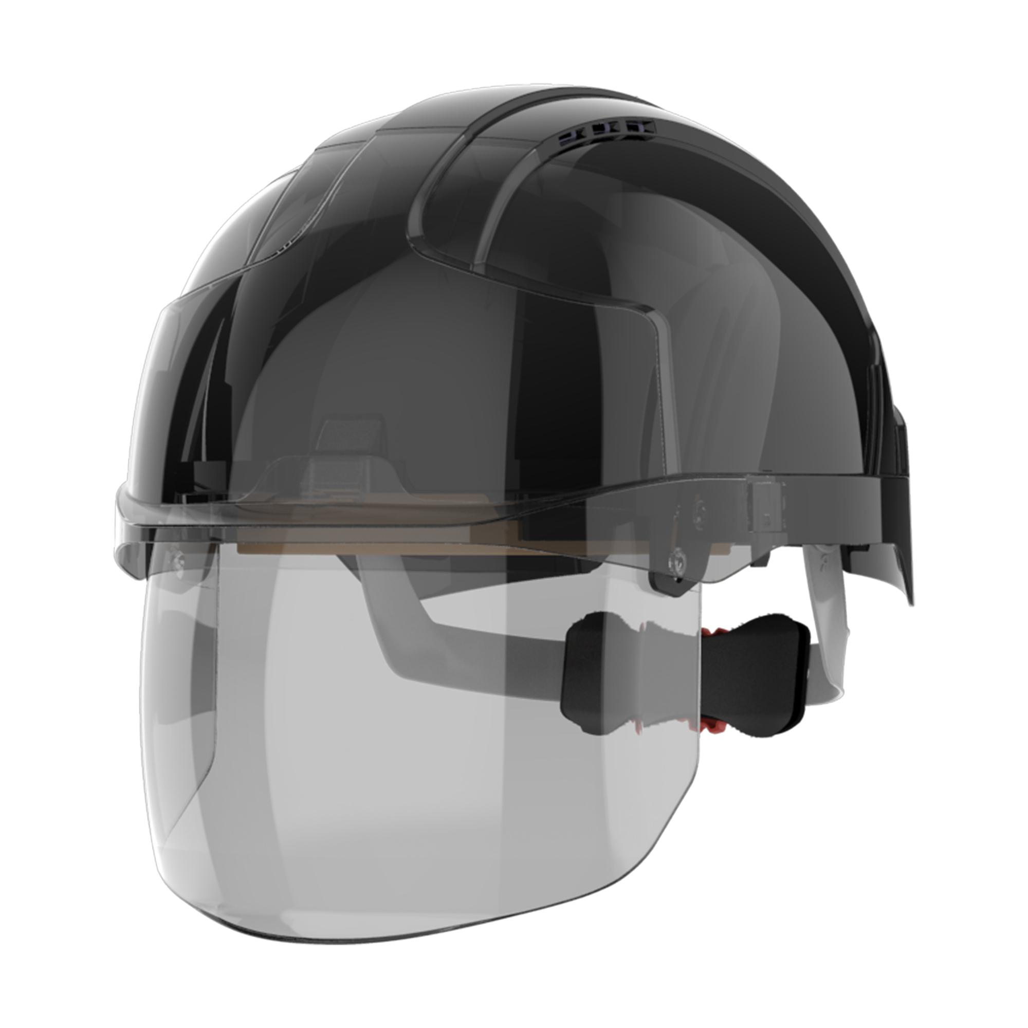 JSP EVOVISTAshield Black Safety Helmet, AdjustableVentilated