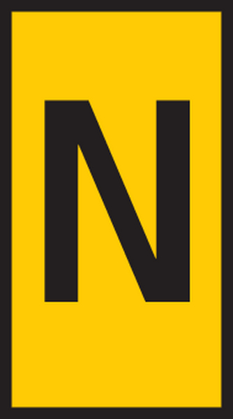 HellermannTyton WIC Snap On Cable Markers, Yellow, Pre-printed "N", 2 → 2.8mm Cable, for Cables and Wires,