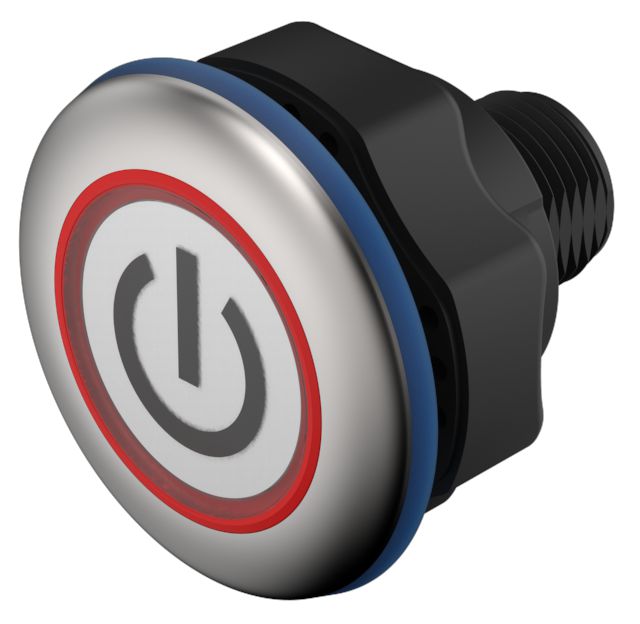 EAO Capacitive Switch NO,Illuminated, Green, IO-Link, IP69K
