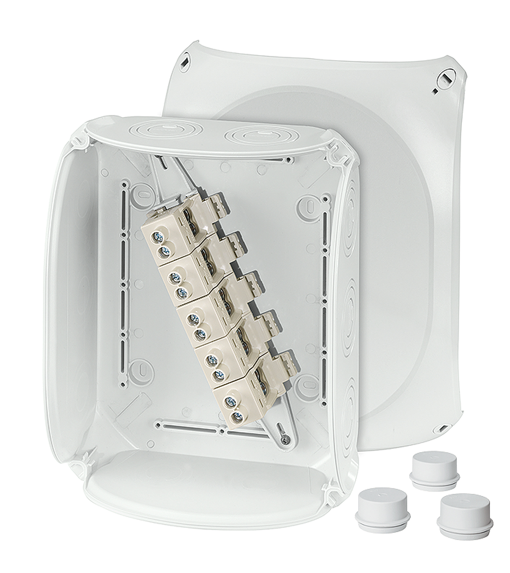 HENSEL DK Series Grey Polycarbonate Terminal Box, IP55, IP66, 5 Terminals, 112 x 255 x 205mm