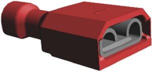 TE Connectivity Ultra-Fast .250 Red Insulated Female Spade Connector, Receptacle, 6.35 x 0.81mm Tab Size, 0.3mm² to
