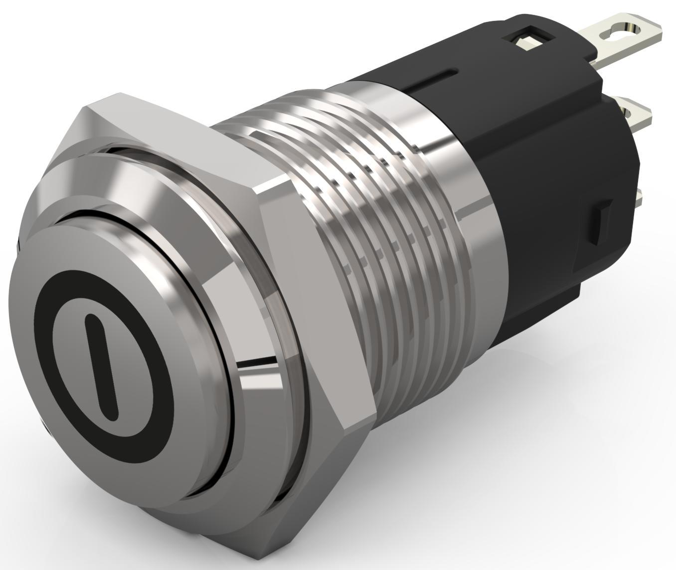 EAO 82 Series Push Button Switch, Momentary, Panel Mount, 16mm Cutout, SPDT, 240V, IP65, IP67