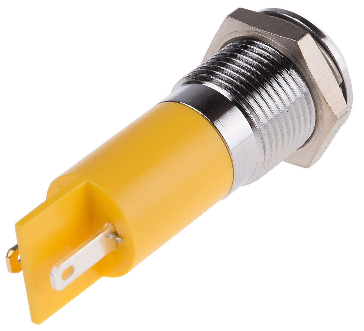 RS PRO Yellow Panel Mount Indicator, 12V dc, 14mm Mounting Hole Size, Solder Tab Termination