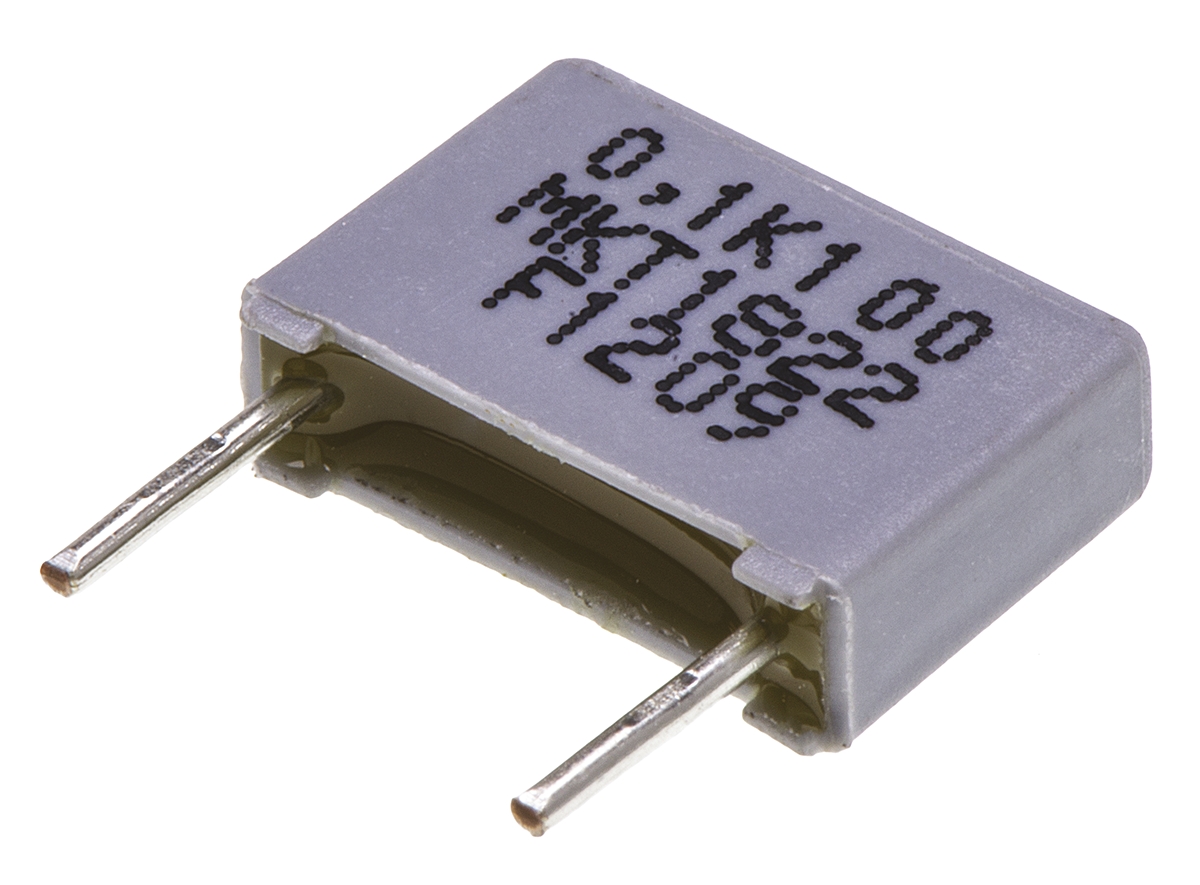 Vishay MKT 1822 Polyester Film Capacitor, 63 V ac, 100 V dc, ±10%, 100nF, Through Hole