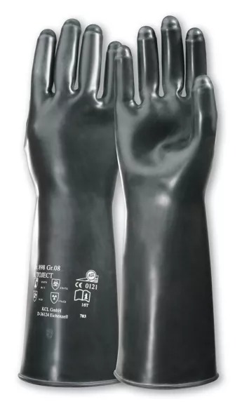 Honeywell Safety Butoject 898 Black Cotton Flock Butyl Work Gloves, Size 10