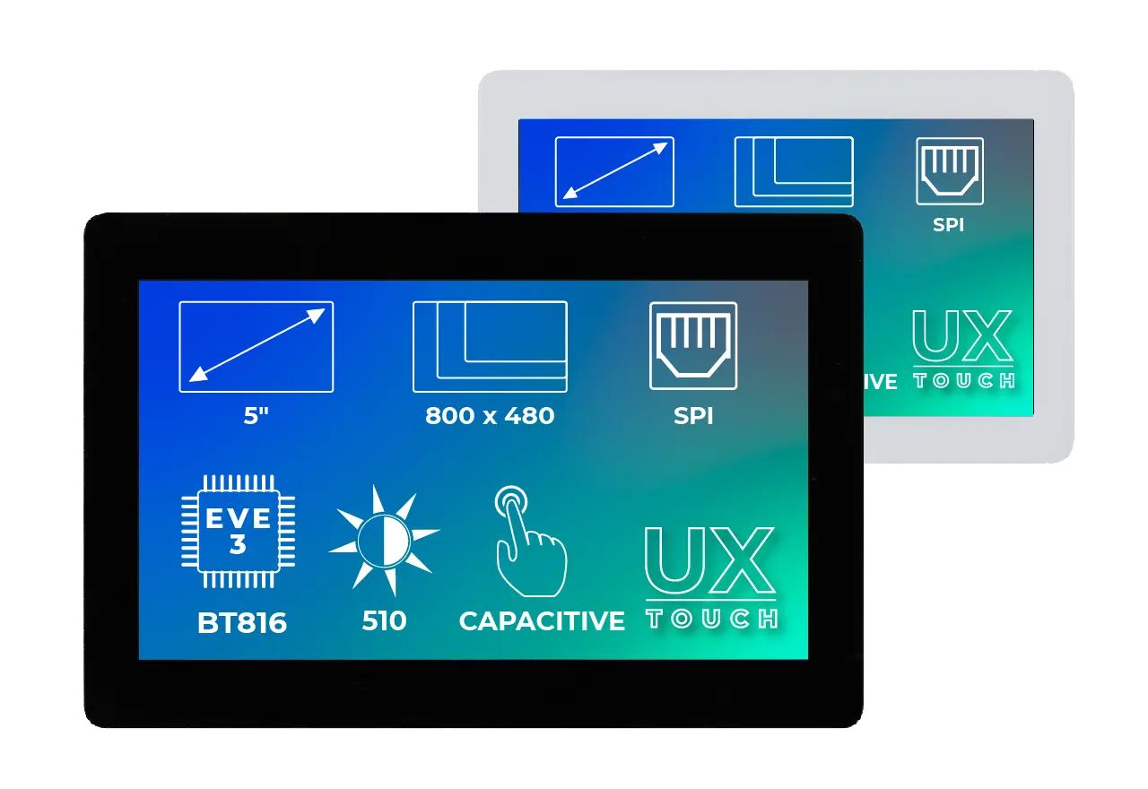 Riverdi RVT50UQBNWC01 TFT TFT LCD Display / Touch Screen, 5in, 800 x 480pixels