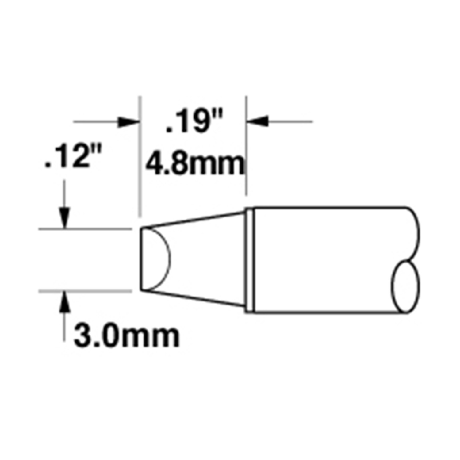 Metcal STTC-813 3 mm Chisel Soldering Iron Tip