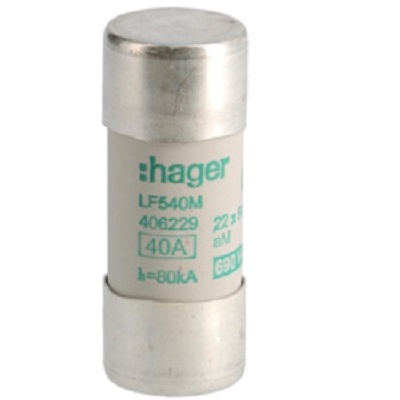 Hager 40A Cartridge Fuse, 22.2 x 58mm