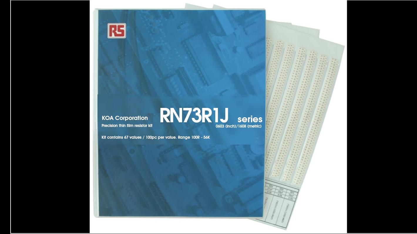 KOA, RN73R Thin Film, SMT 67 Resistor Kit, with 6700 pieces, 100 Ω → 56kΩ