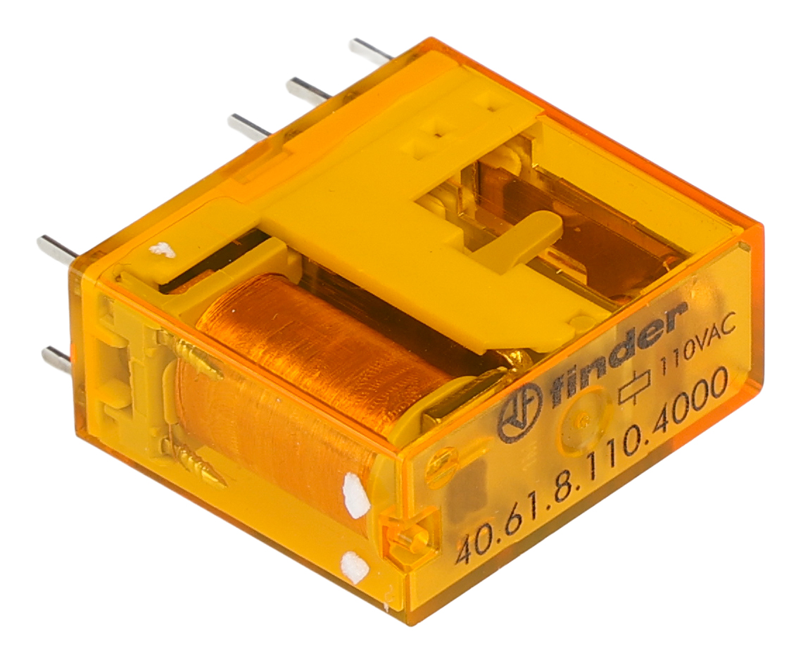 Finder PCB Mount Power Relay, 110V ac Coil, 16A Switching Current, SPDT