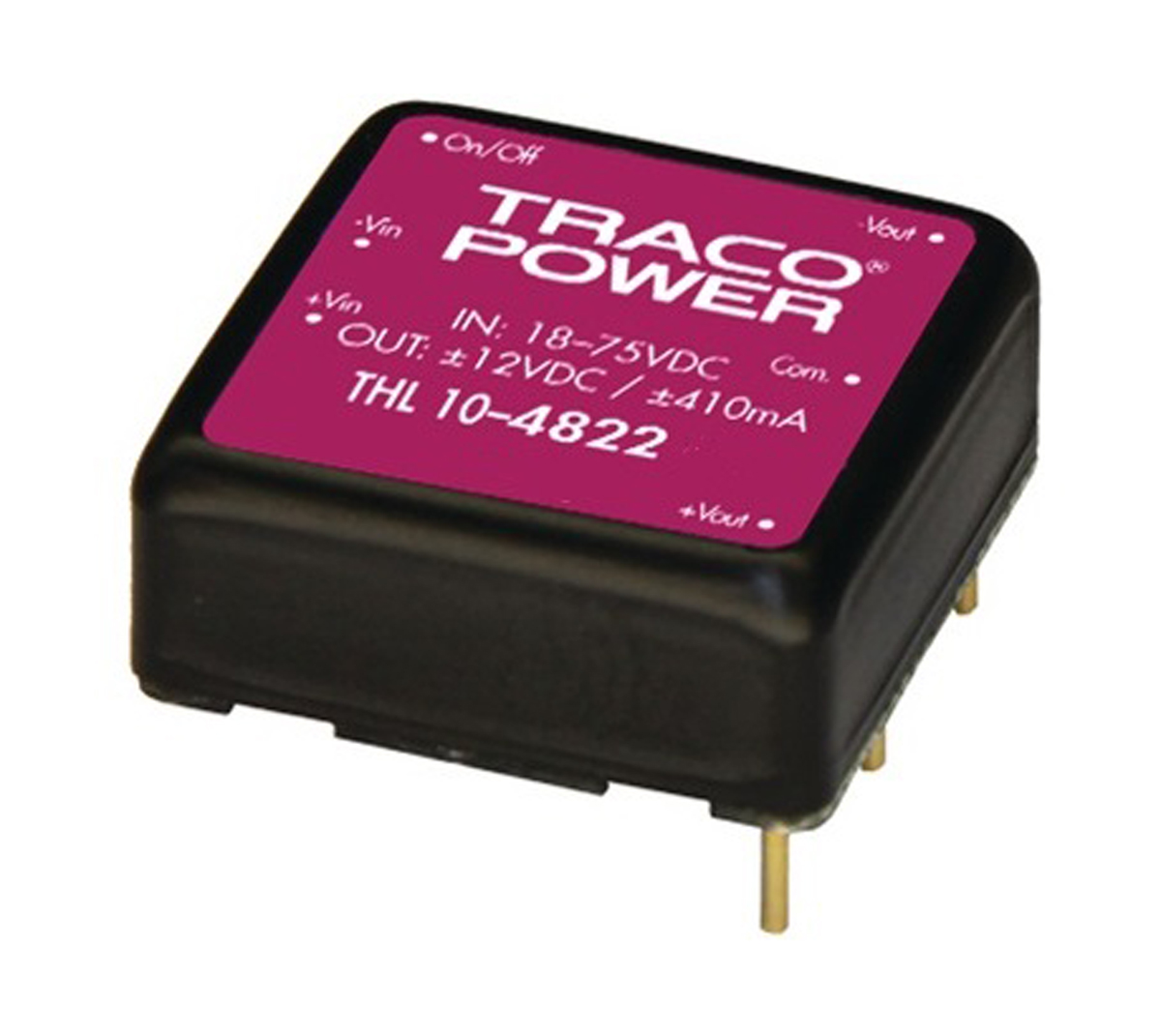 TRACOPOWER THL 10 DC-DC Converter, 15V dc/ 670mA Output, 18 → 36 V dc Input, 10W, Through Hole, +80°C Max Temp