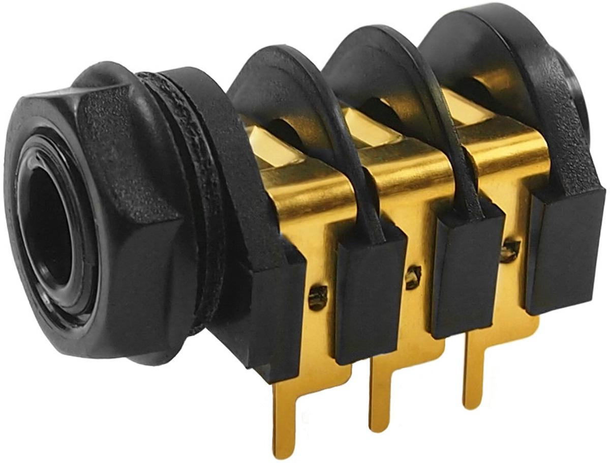 RS PRO Jack Connector 6.35 mm Panel Mount Stereo Socket, 3Pole 5A