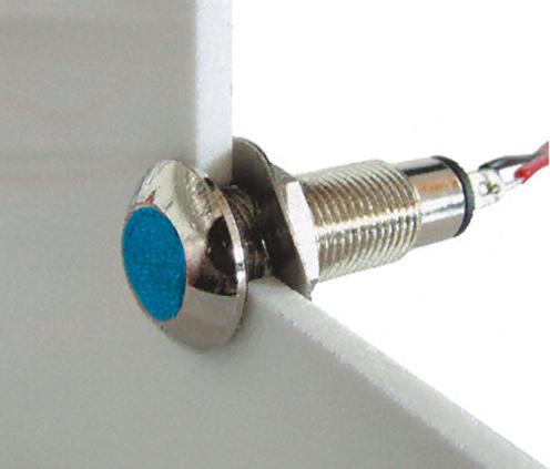 Marl Blue Panel Mount Indicator, 12 → 28V, 8.1mm Mounting Hole Size, Solder Tab Termination, IP67