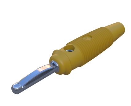 Hirschmann Test & Measurement Yellow Male Banana Connector, 4 mm Connector, Solder Termination, 30A, 60V dc, Nickel