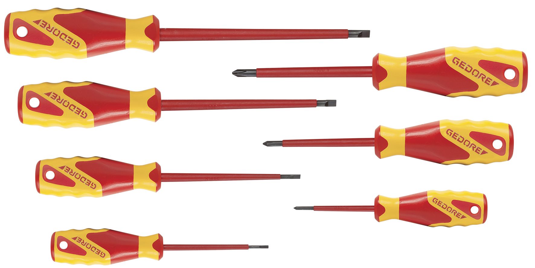 Gedore Phillips; Slotted Insulated Screwdriver Set, 7-Piece