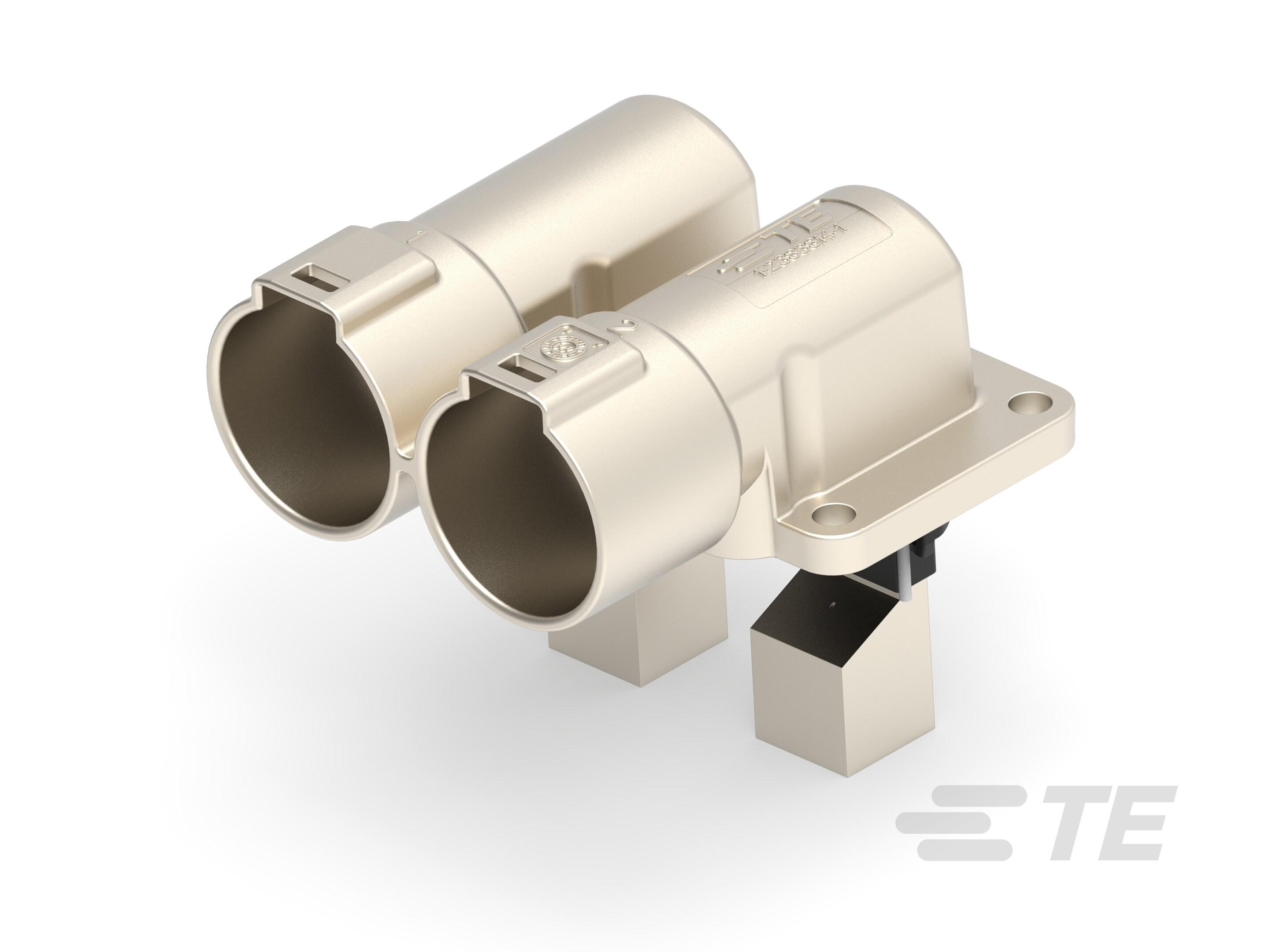 TE Connectivity PowerTube 1000 Series Right Angle Panel PCB Connector, 2 Contact(s), 36 mm Pitch, 1 Row, Shrouded